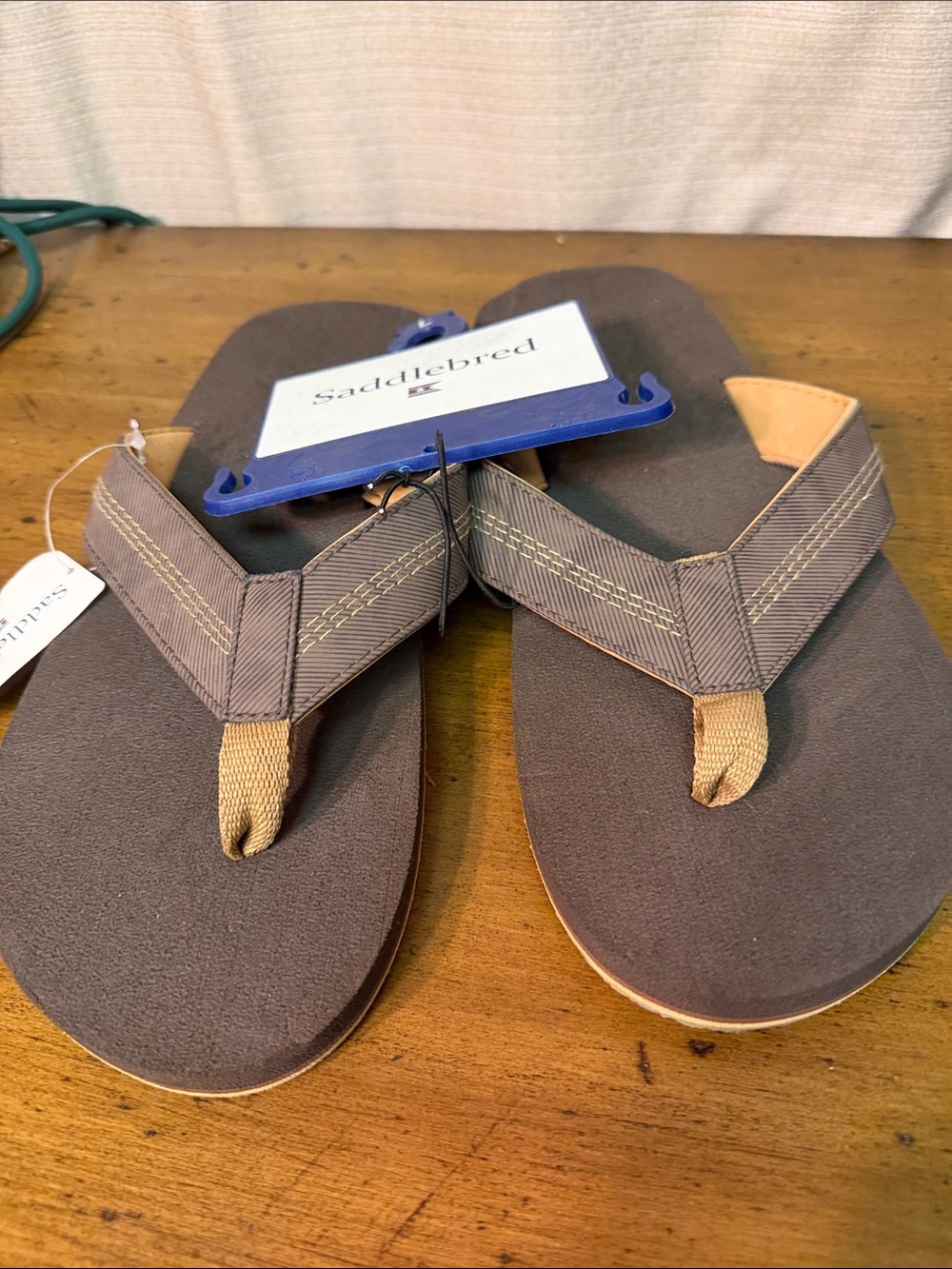 Saddlebred Men's Brown and Tan Strap Flip-Flops